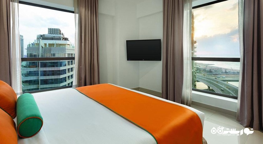 نمای تخت بزرگ آپارتمان دوخوابه