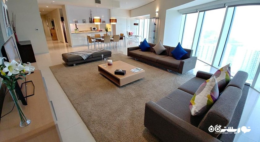 محوطه نشیمن آپارتمان سه خوابه پرمیر