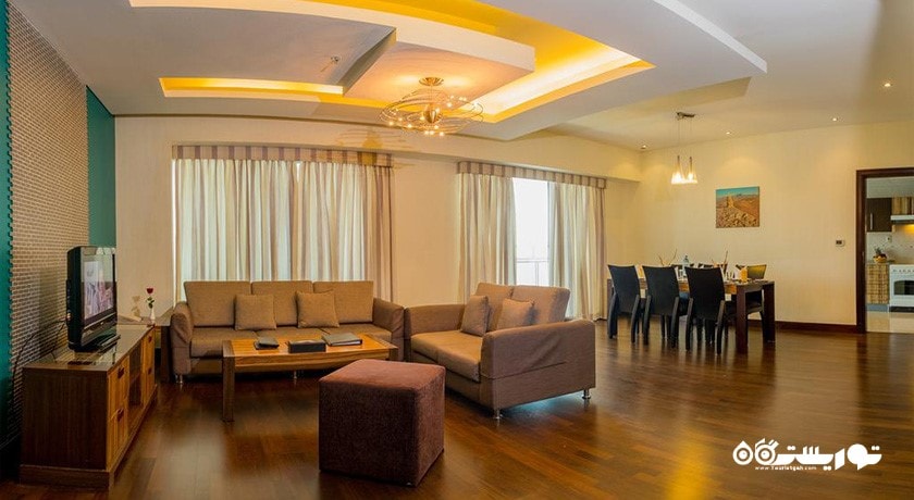 محوطه نشیمن آپارتمان سه خوابه دلوکس