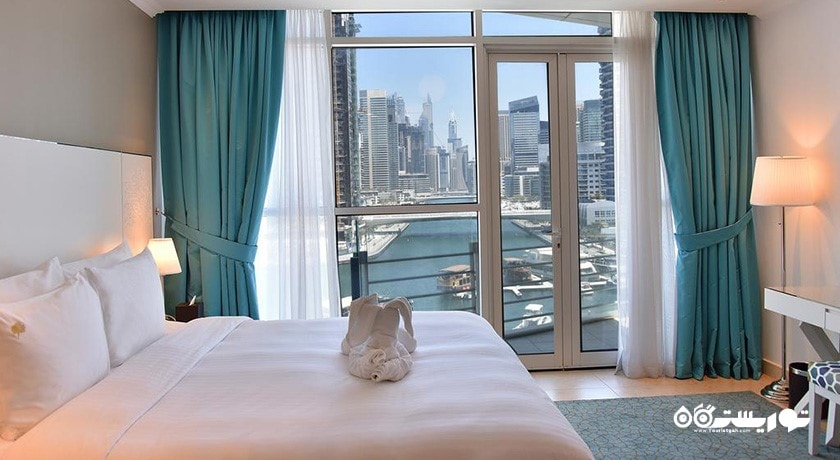 نمای تخت بزرگ آپارتمان یک خوابه