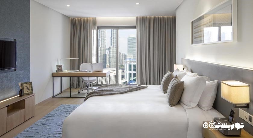 نمای تخت بزرگ آپارتمان یک خوابه