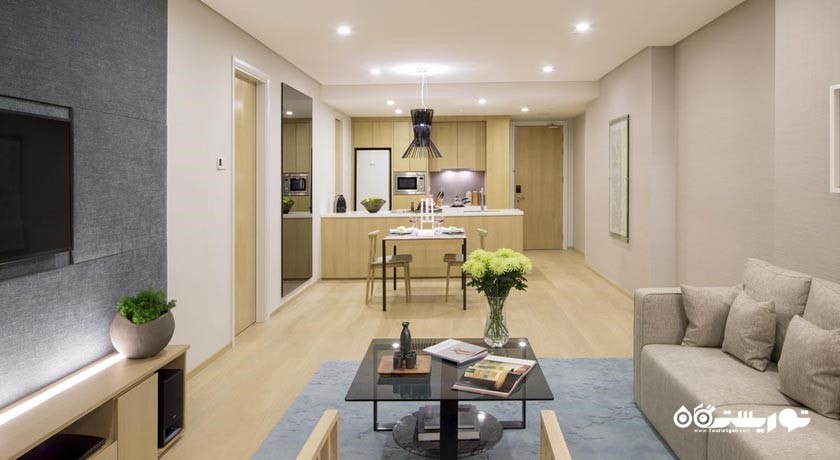 محوطه نشیمن آپارتمان یک خوابه