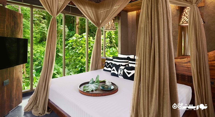 نمای تخت بزرگ کلبه یک خوابه