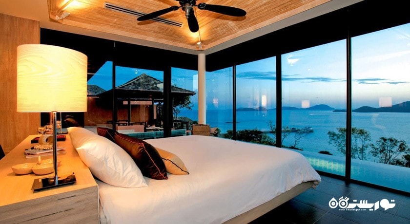 نمای تخت بزرگ ویلا پول دوخوابه