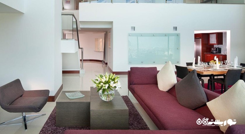 محوطه نشیمن آپارتمان سه خوابه دوبلکس گالری