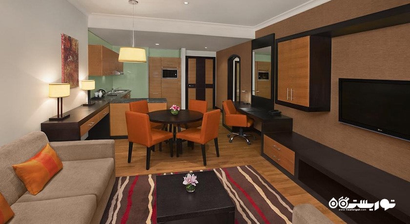محوطه نشیمن آپارتمان یک خوابه