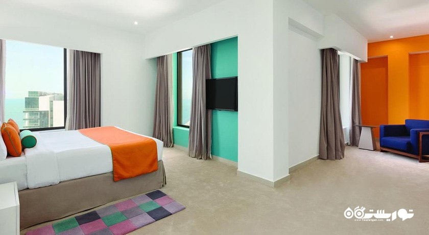 تخت بزرگ آپارتمان دوخوابه دوبلکس