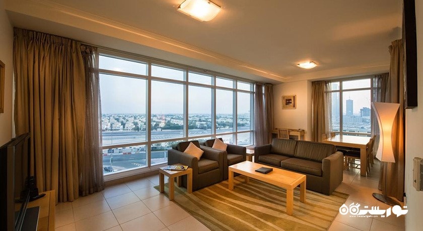 محوطه نشیمن آپارتمان یک خوابه پرمیر