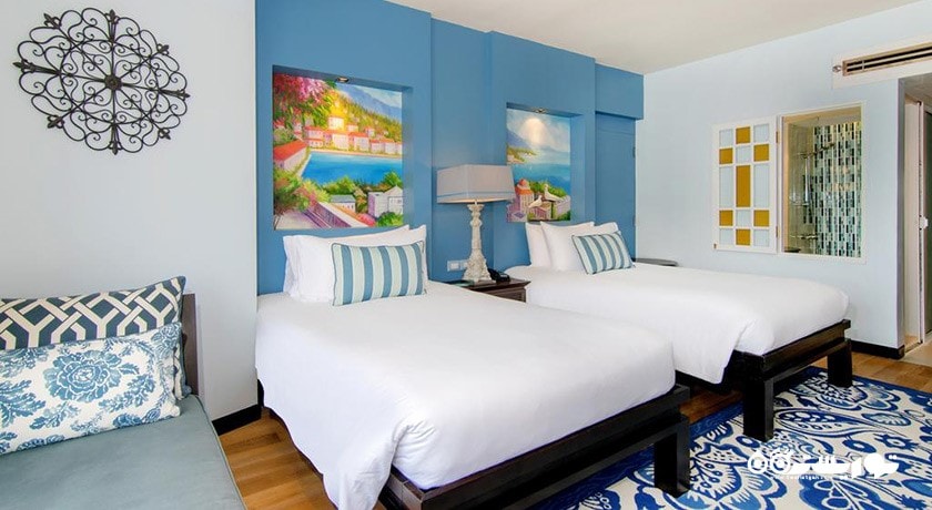 تخت های توئین اتاق دلوکس با چشم انداز دریا