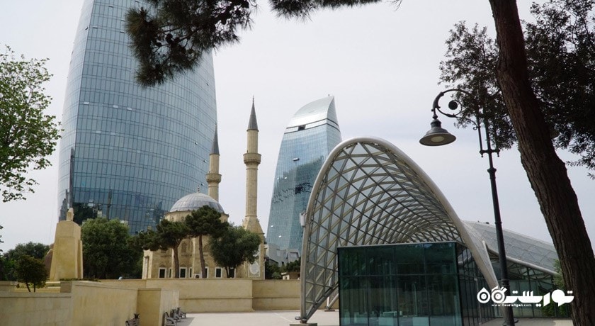  مسجد آبی شهر آذربایجان کشور باکو