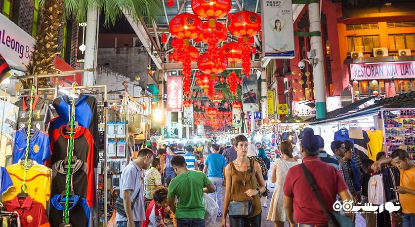 مرکز خرید بازار خیابانی چاینا تاون شهر سنگاپور کشور سنگاپور