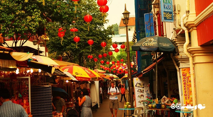 مرکز خرید بازار خیابانی چاینا تاون شهر سنگاپور کشور سنگاپور