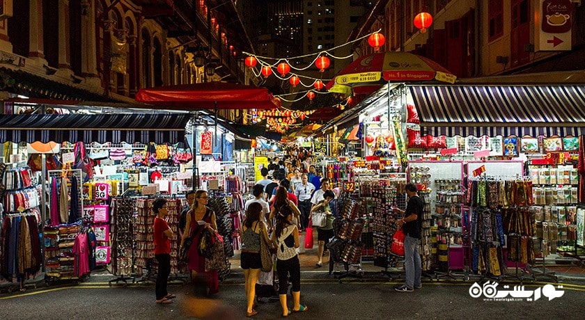 مرکز خرید بازار خیابانی چاینا تاون شهر سنگاپور کشور سنگاپور