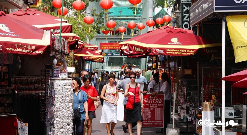 مرکز خرید بازار خیابانی چاینا تاون شهر سنگاپور کشور سنگاپور