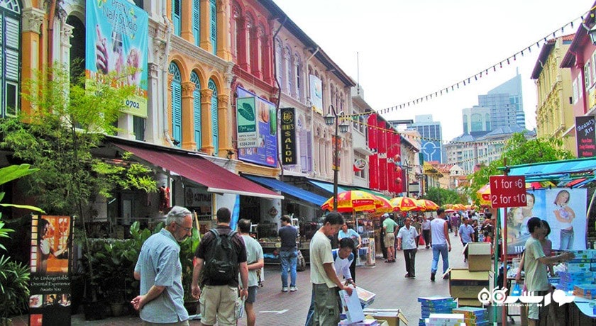 مرکز خرید بازار خیابانی چاینا تاون شهر سنگاپور کشور سنگاپور