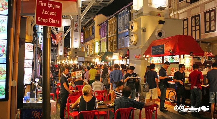 مرکز خرید بازار خیابانی چاینا تاون شهر سنگاپور کشور سنگاپور