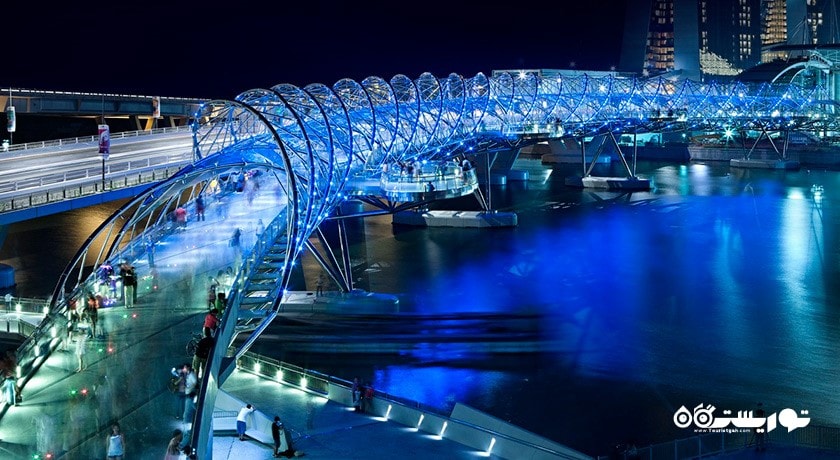 سرگرمی پل هلیکس شهر سنگاپور کشور سنگاپور