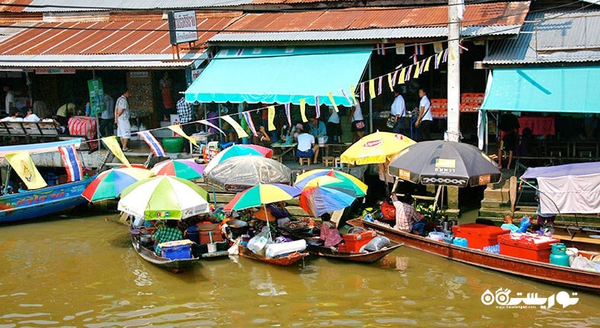 مرکز خرید بازار شناور آمپاوا شهر تایلند کشور بانکوک