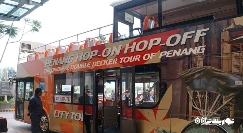 سرگرمی تور گردشگری جزیره با اتوبوس در پنانگ شهر مالزی کشور پنانگ