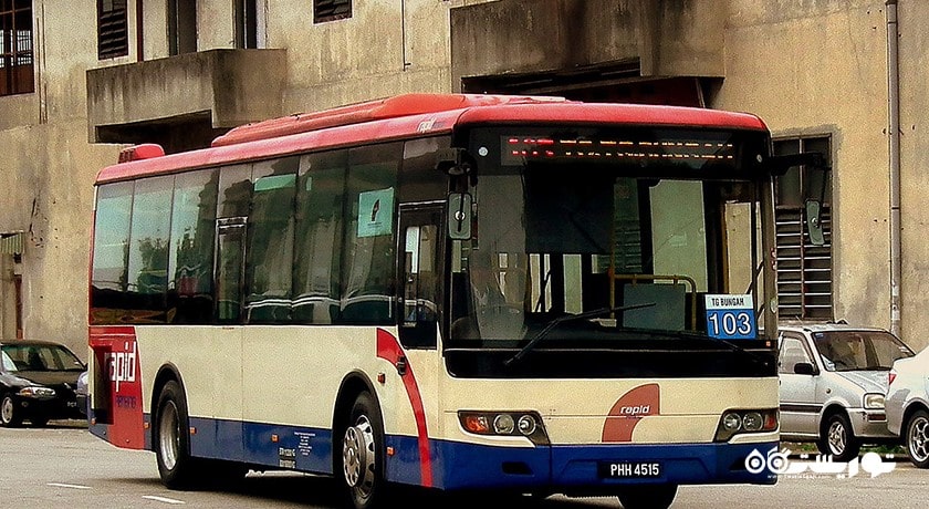 سرگرمی تور گردشگری جزیره با اتوبوس در پنانگ شهر مالزی کشور پنانگ