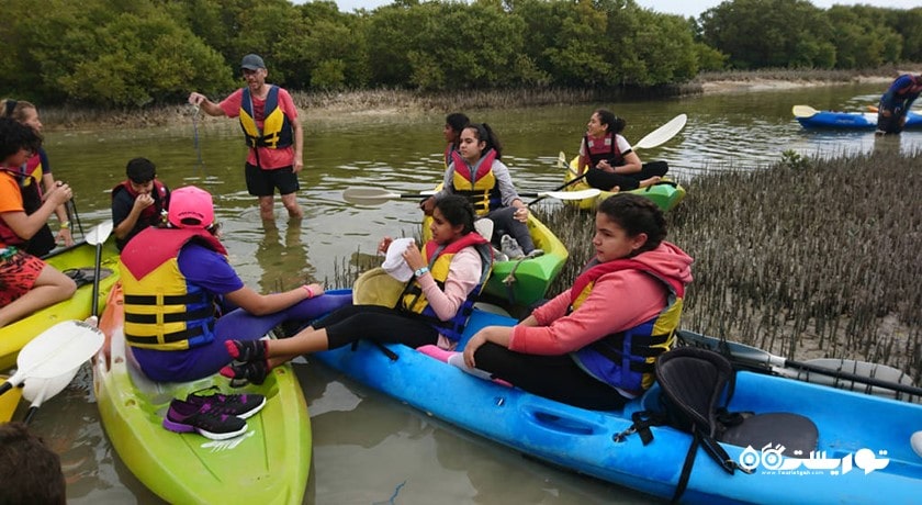 سرگرمی کایاک سواری در جنگل های حرای التکیرا شهر قطر کشور دوحه