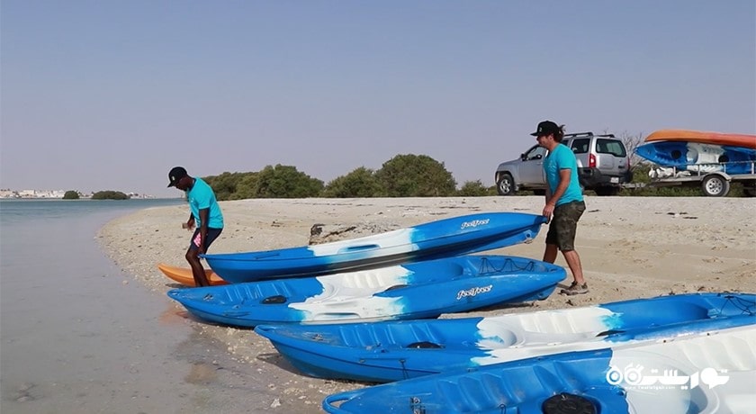 سرگرمی کایاک سواری در جنگل های حرای التکیرا شهر قطر کشور دوحه