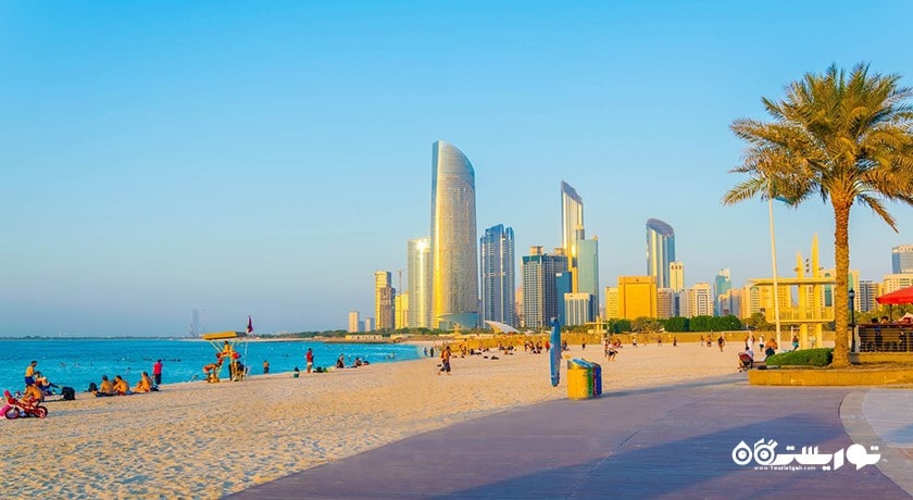 سرگرمی ساحل کورنیش شهر امارات متحده عربی کشور ابوظبی