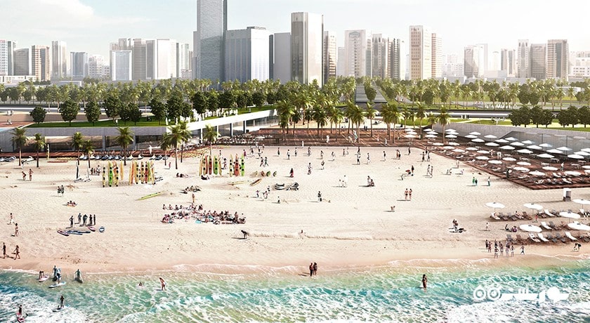 سرگرمی ساحل کورنیش شهر امارات متحده عربی کشور ابوظبی