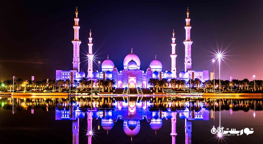  مسجد جامع شیخ زاید شهر امارات متحده عربی کشور ابوظبی