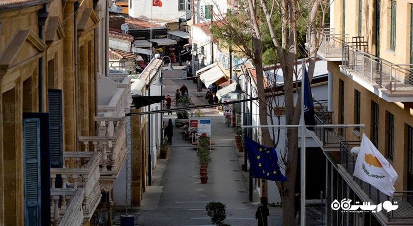  خیابان های قدیمی در نیکوزیای شمالی شهر قبرس شمالی کشور نیکوزیای شمالی