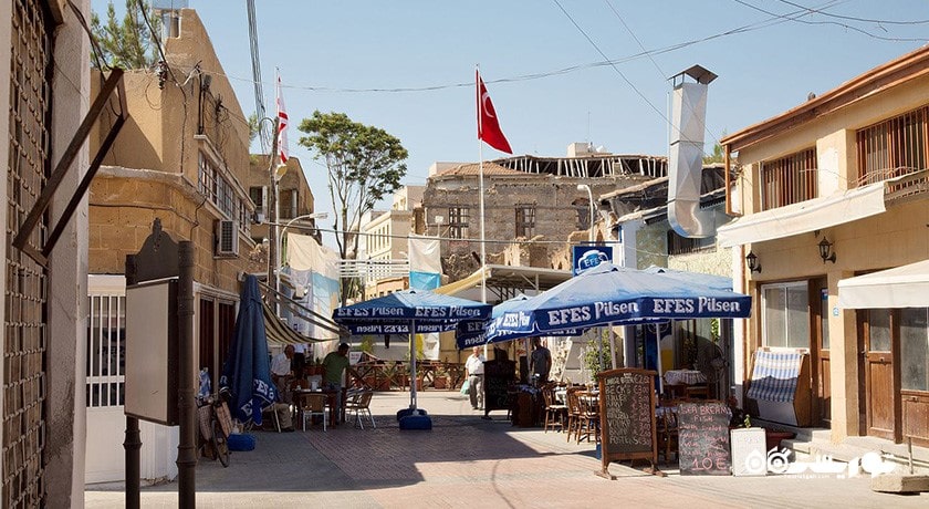  خیابان های قدیمی در نیکوزیای شمالی شهر قبرس شمالی کشور نیکوزیای شمالی