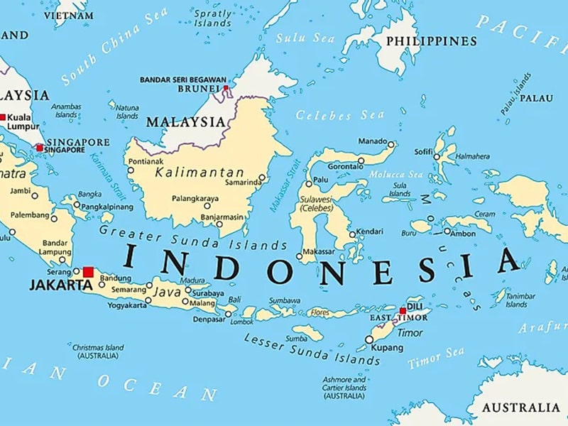 اندونزی یکی از کشورهای میان قاره ای گسسته