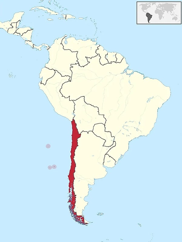 شیلی یکی از کشورهای میان قاره ای گسسته