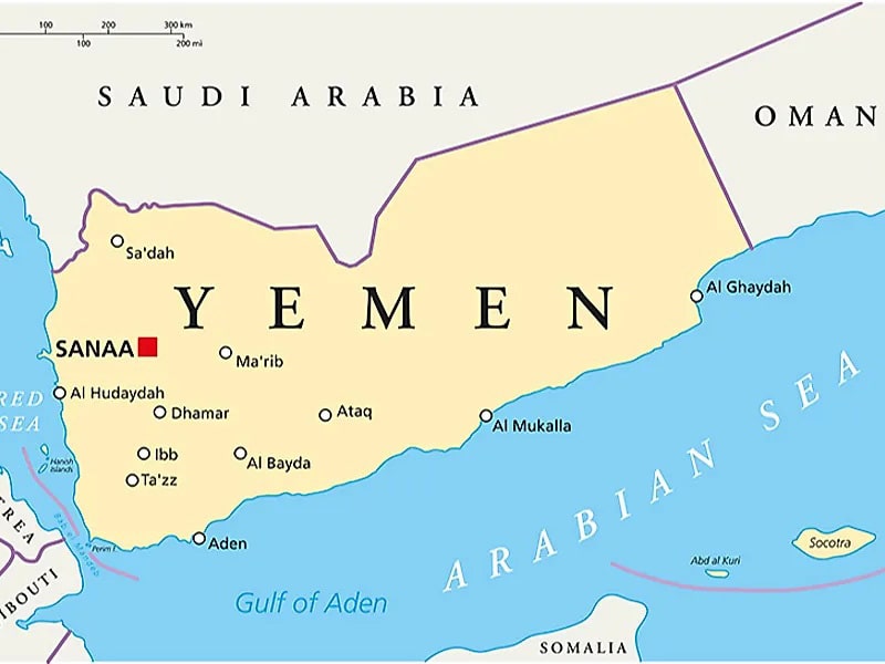 یمن یکی از کشورهای میان قاره ای گسسته