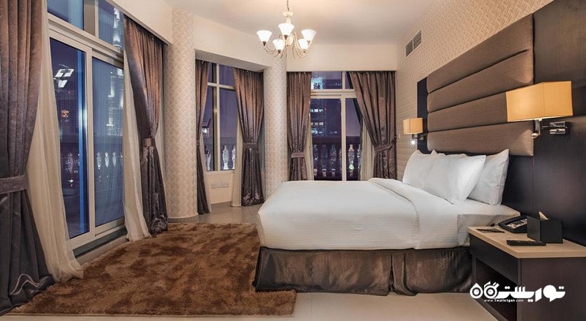 نمای تخت بزرگ آپارتمان دوخوابه