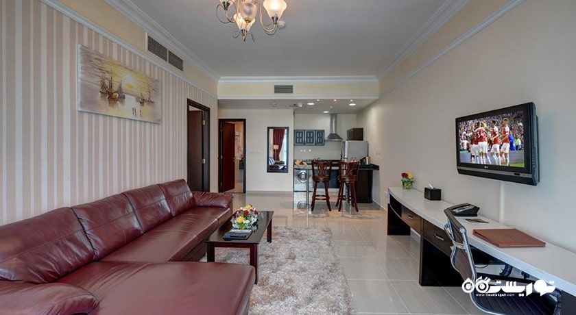 محوطه نشیمن آپارتمان یک خوابه