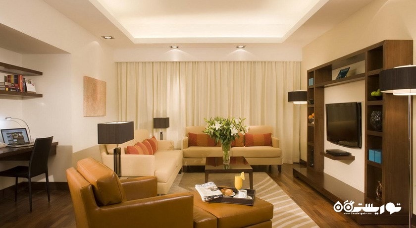 محوطه نشیمن آپارتمان اگزکیوتیو دو خوابه