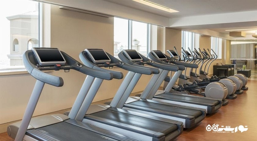 نمای تردمیل های سالن ورزشی