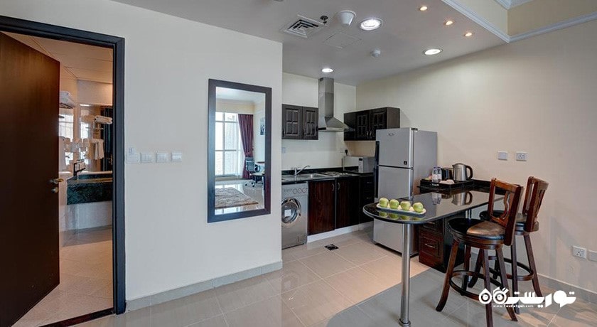 نمای آشپزخانه آپارتمان یک خوابه