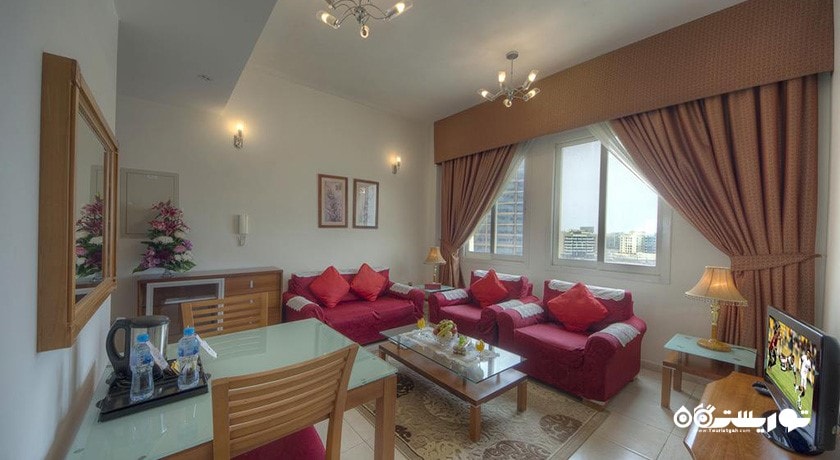 محوطه نشیمن آپارتمان یک خوابه دلوکس