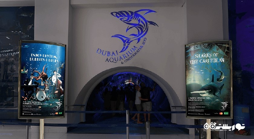 سرگرمی آکواریوم و باغ وحش زیر آبی دبی شهر امارات متحده عربی کشور دبی