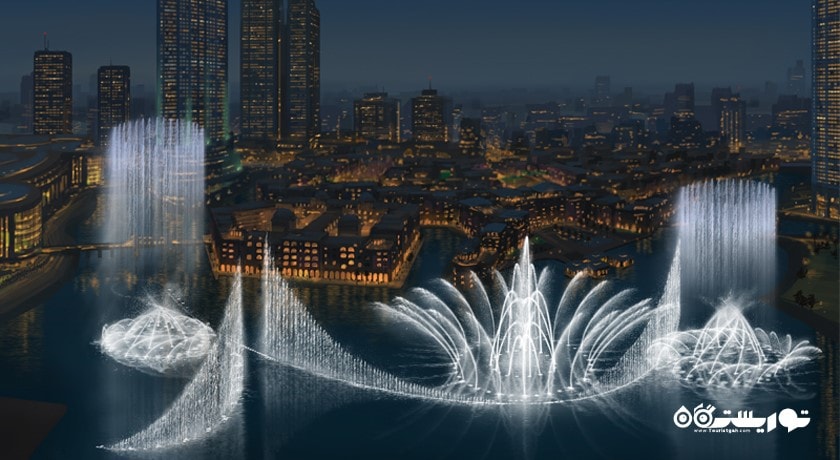  آبنمای دبی شهر امارات متحده عربی کشور دبی