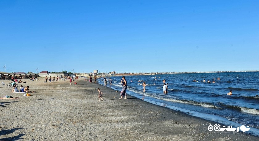 سرگرمی سواحل و مناظر دریایی شهر آذربایجان کشور باکو