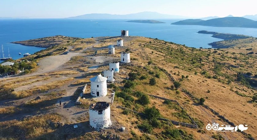  آسیاب های بادی در بدروم شهر ترکیه کشور بدروم