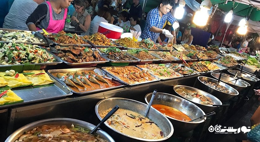 مرکز خرید بازار شبانه جاده تپ پرازیت شهر تایلند کشور پاتایا