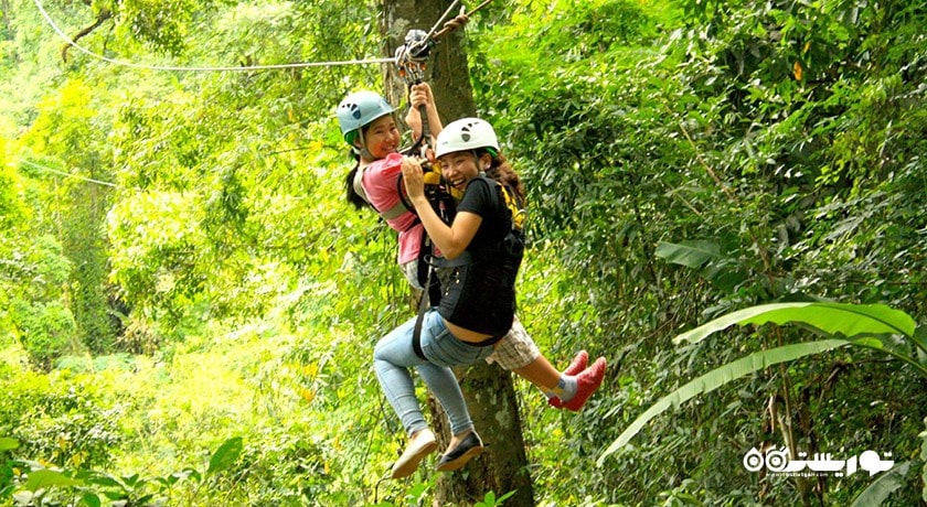 سرگرمی زیپ لاین در فلایت آف د گیبون شهر تایلند کشور پاتایا