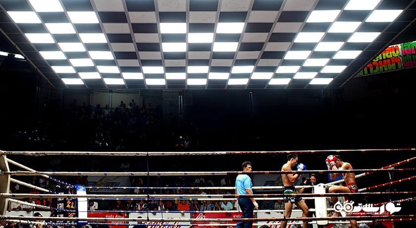 سرگرمی بوکس تایلندی در استادیوم راجادامنرن بانکوک شهر تایلند کشور بانکوک
