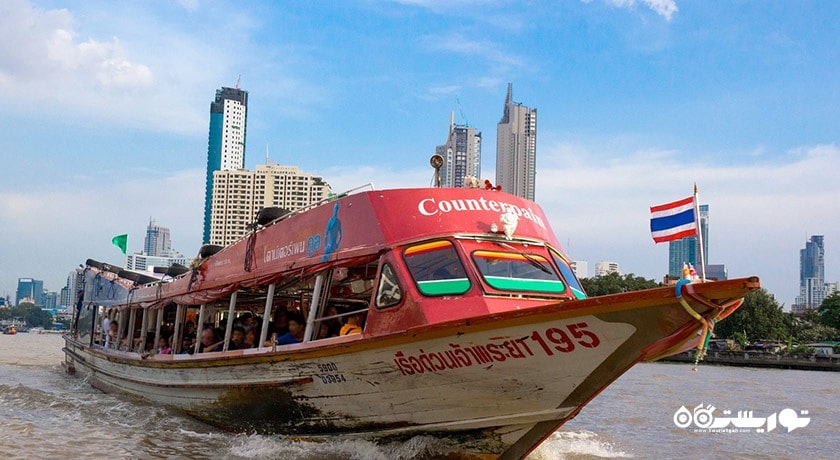 سرگرمی سفر در رودخانه چائو پرایا شهر تایلند کشور بانکوک