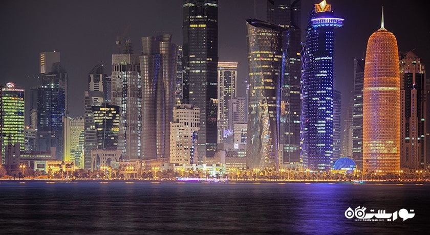  کورنیش در دوحه شهر قطر کشور دوحه