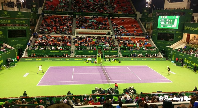 سرگرمی استادیوم بین المللی تنیس و اسکواش خلیفه دوحه شهر قطر کشور دوحه